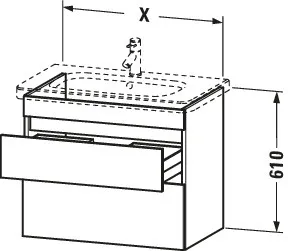 Duravit Waschtischunterschrank wandhängend „DuraStyle“ 60 × 61 × 45,3 cm Duravit Waschtischunterschrank wandhängend „DuraStyle“ 60 × 61 × 45,3 cm