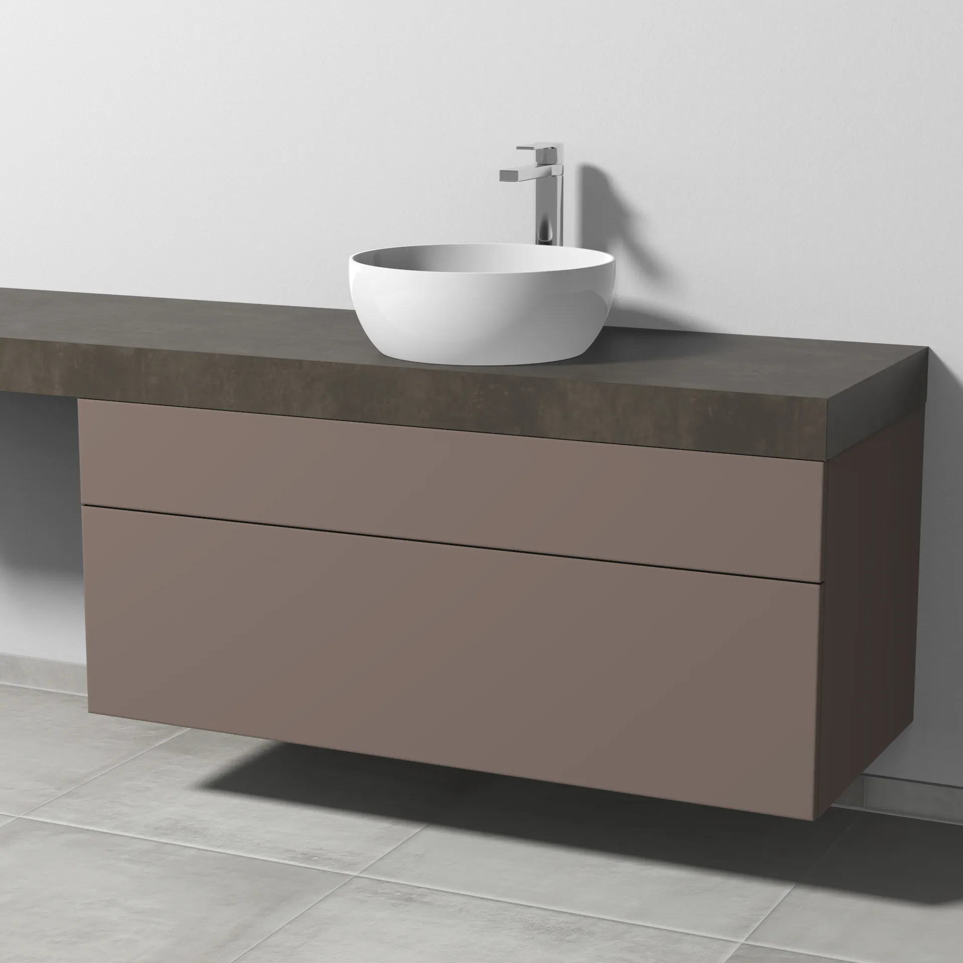 Sanipa Waschtischunterschrank „2morrow“ 1200 × 510 × 520 mm in Taupe (matt)