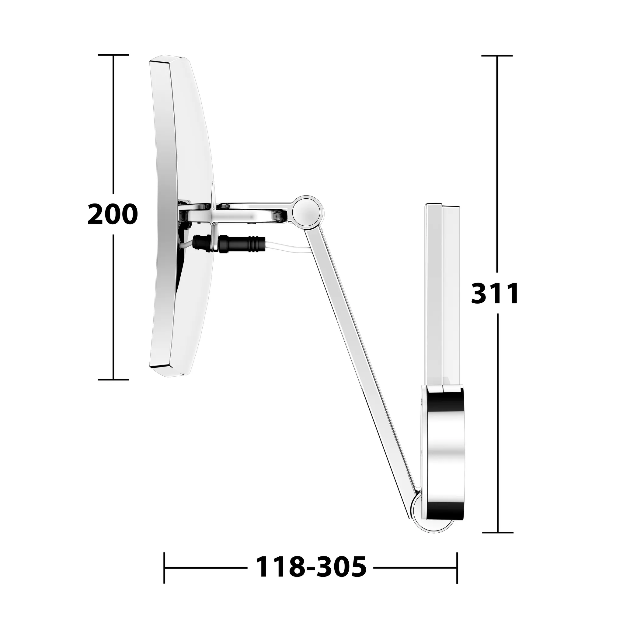 KEUCO Kosmetikspiegel mit Unterputz-Kabelführung „iLook_move“ Rechteck, mit Beleuchtung in Verchromt