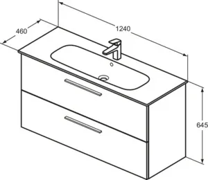 Möbelpaket i.life A mit Waschtisch 120cm und Unterschrank mit chrom Griff Weiß matt Möbelpaket i.life A mit Waschtisch 120cm und Unterschrank mit chrom Griff Weiß matt