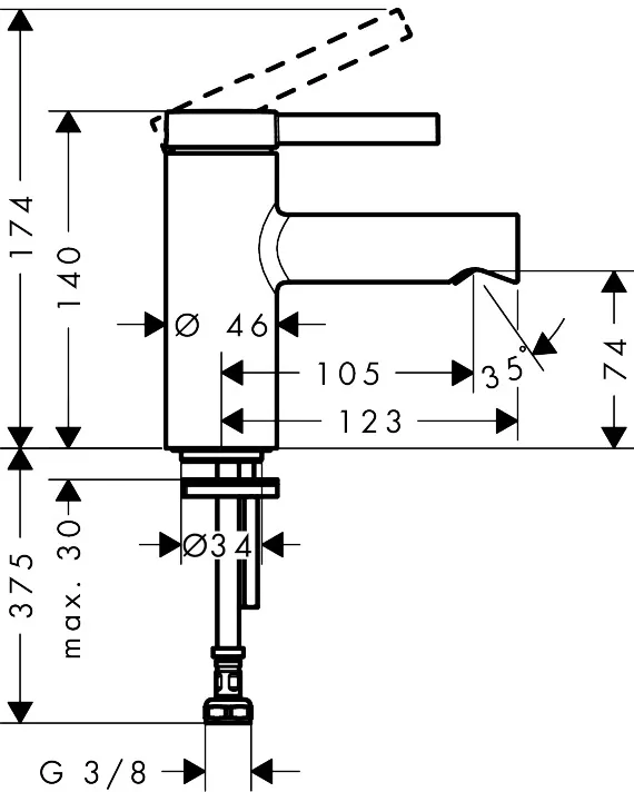 Waschtischarmatur „Zesis S“ Ausladung 105 mm in Mattschwarz Waschtischarmatur „Zesis S“ Ausladung 105 mm in Mattschwarz