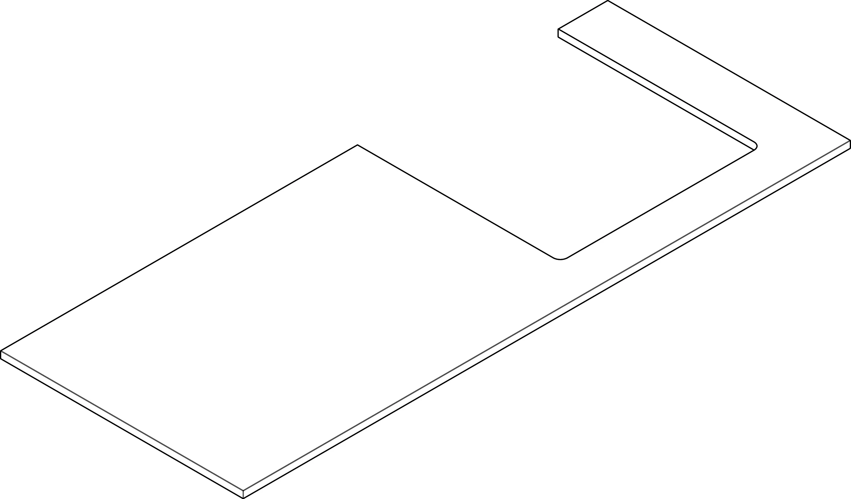Hansgrohe Xilesa E Konsole 1375x550 mm, rechts mit Ausschnitt für Aufsatzwaschtisch geschliffen, Eiche Kaschmir