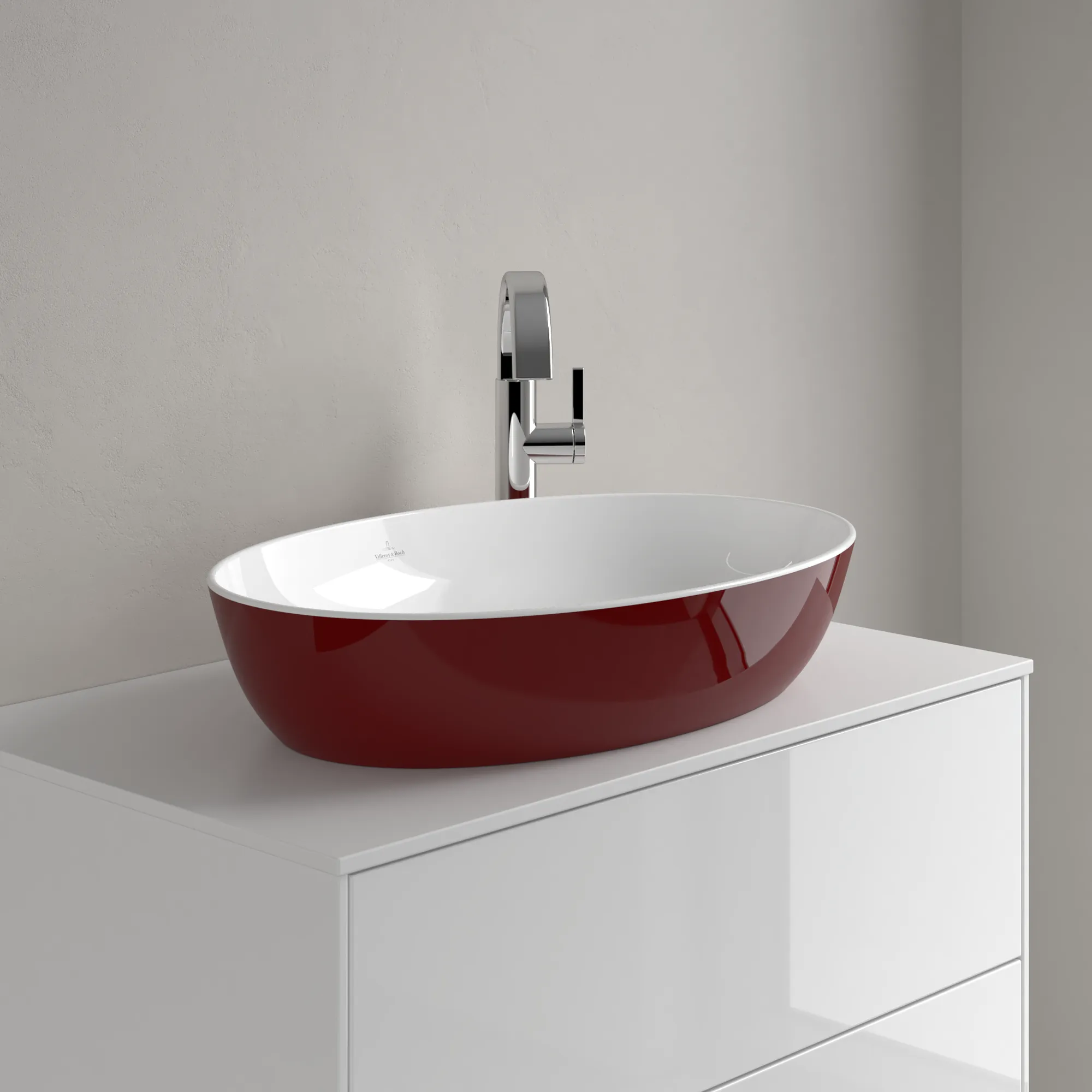 Villeroy & Boch Aufsatzwaschtisch aus TitanCeram „Artis“ 610 × 410 × 130 mm in Bordeaux Villeroy & Boch Aufsatzwaschtisch aus TitanCeram „Artis“ 610 × 410 × 130 mm in Bordeaux