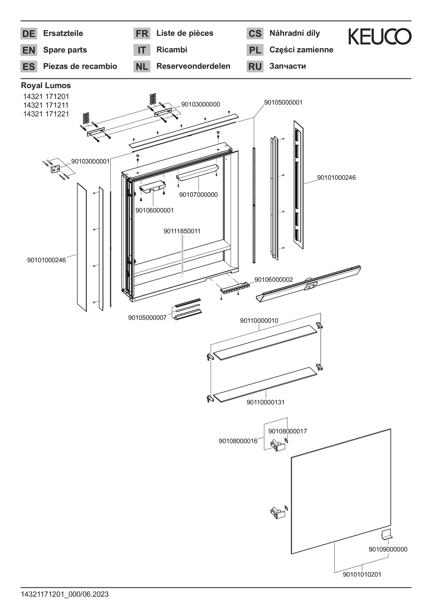 KEUCO Wandvorbau Spiegelschrank mit offenem Ablagefach „Royal Lumos“ in Silber (eloxiert), Anschlag links, links, Aufputz, Anschlag links, mit Steckdose, ohne Spiegelheizung 650 × 735 × 130 mm