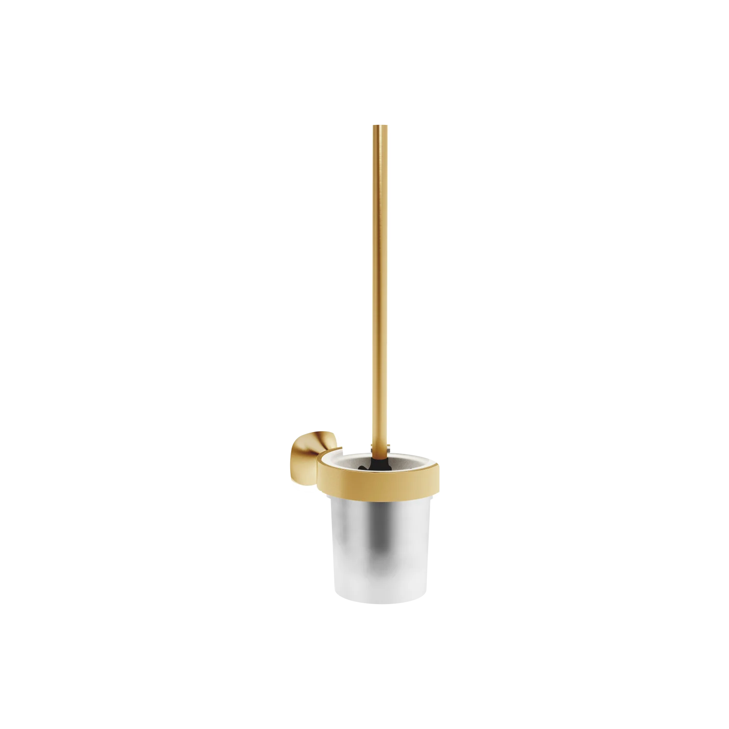 Dornbracht COYA Toiletten-Bürstengarnitur Wandmodell Messing gebürstet 23kt Gold, Glas matt, Bürstenkopf mattschwarz, Breite 110 mm, Höhe 448 mm, Ausladung 158 mm Dornbracht COYA Toiletten-Bürstengarnitur Wandmodell Messing gebürstet 23kt Gold, Glas matt, Bürstenkopf mattschwarz, Breite 110 mm, Höhe 448 mm, Ausladung 158 mm
