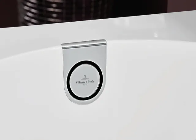 Villeroy & Boch Badewanne „Oberon 2.0“ Solo rechteck 180 × 80 cm, Fußablauf in Stone White