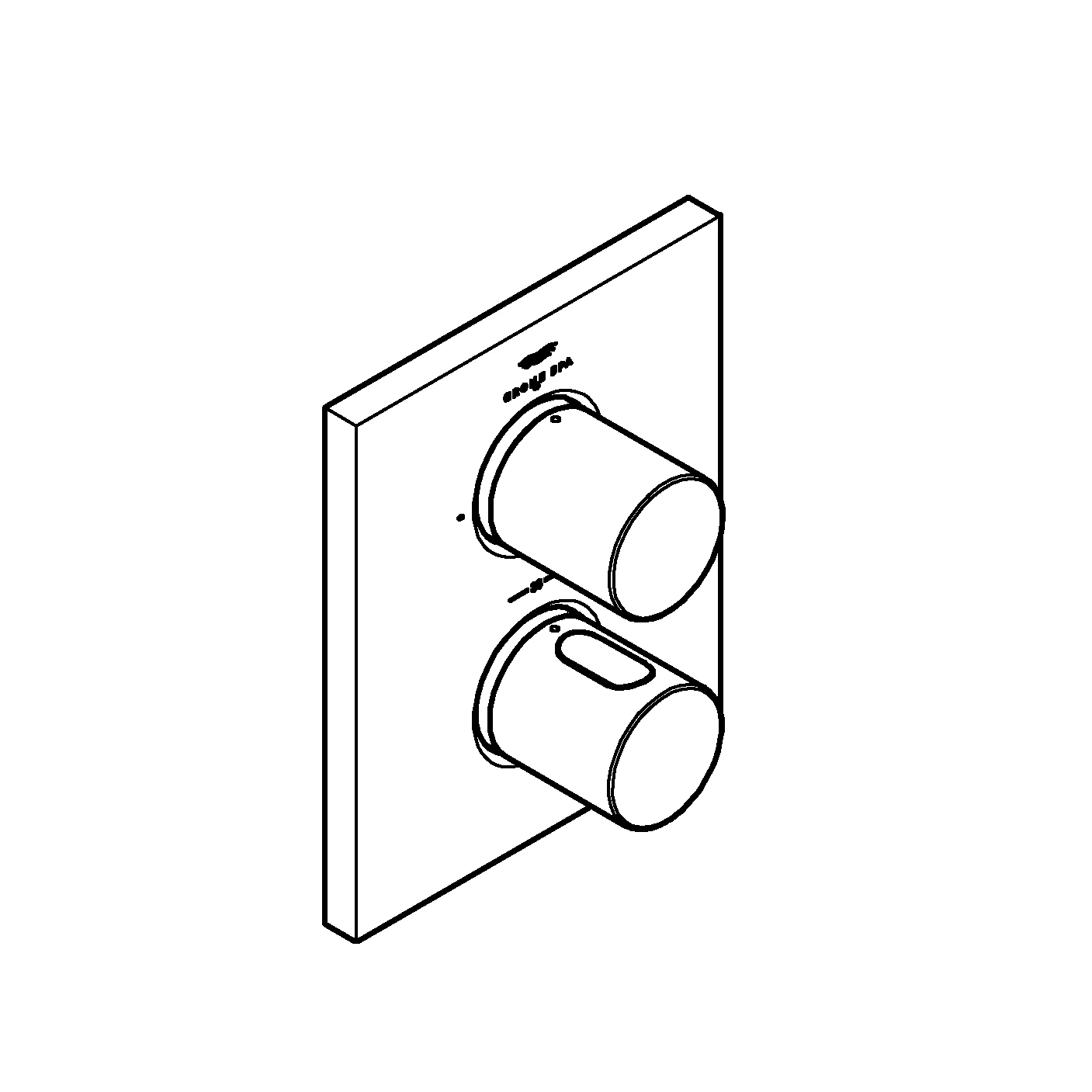 Thermostat Grohtherm F 27618, mit integrierter 2-Wege Umstellung, für Wanne oder Brause mit mehr als einem Abgang, Fertigmontageset für Rapido T 35 500, ohne Unterputz-Einbaukörper, chrom