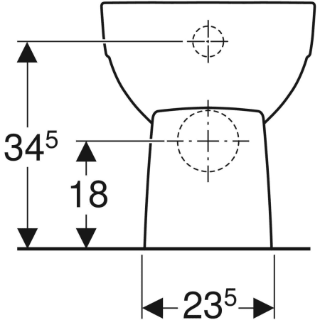 Stand-Flachspül-WC „Renova“ 35,5 × 41 × 47,5 cm, mit Spülrand