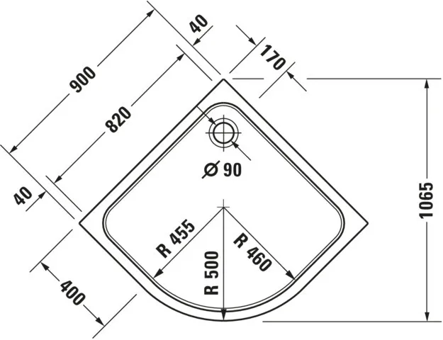 Duravit viertelkreis Duschwanne „D-Code“ 90 × 90 cm 