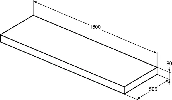 Konsole Conca, 1600x505x80mm, Weiß