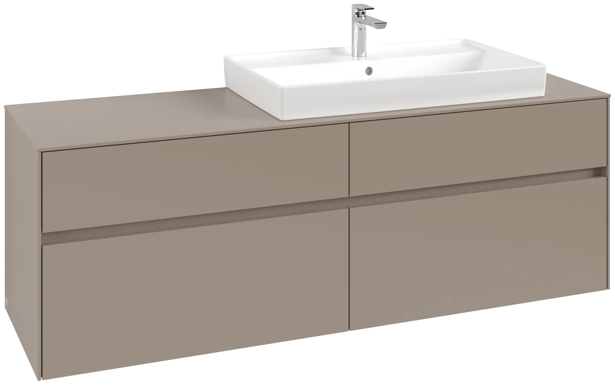 Villeroy & Boch Collaro Waschbeckenunterschrank C027B0, 1600 x 548 x 500 mm, mit LED-Beleuchtung, Taupe
