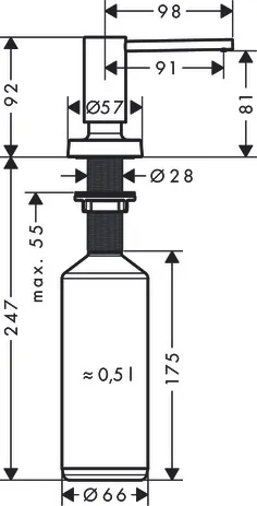 Hansgrohe A51 Spülmittel-/ Lotionspender, Chrom Hansgrohe A51 Spülmittel-/ Lotionspender, Chrom