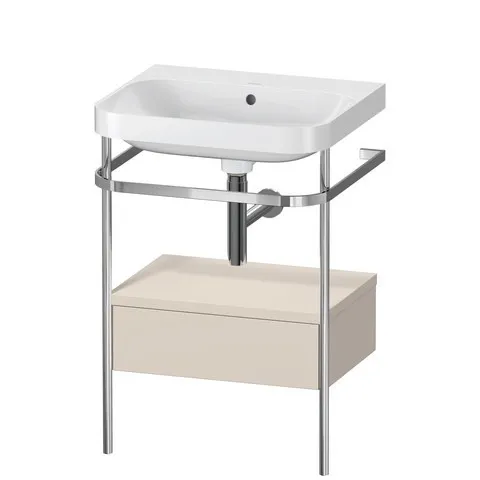 Duravit Waschtischunterschrank c-shaped Set mit Metallkonsole und Schubkasten „Happy D.2 Plus“ 57,5 × 85 × 49 cm