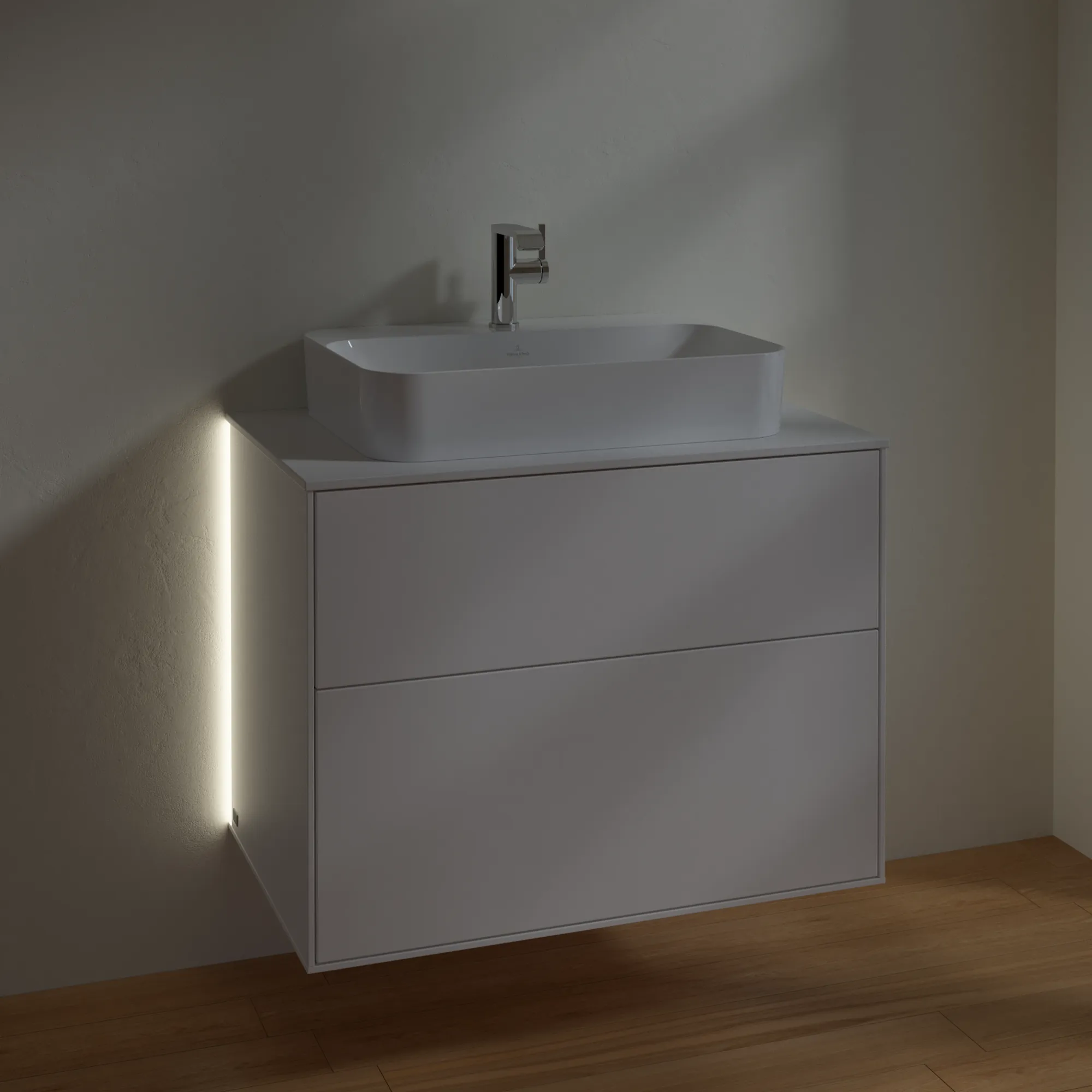 Villeroy & Boch Waschtischunterschrank „Finion“ für Schrankwaschtisch 800 × 603 × 501 mm White Matt Lacquer, für Becken mittig Villeroy & Boch Waschtischunterschrank „Finion“ für Schrankwaschtisch 800 × 603 × 501 mm White Matt Lacquer, für Becken mittig