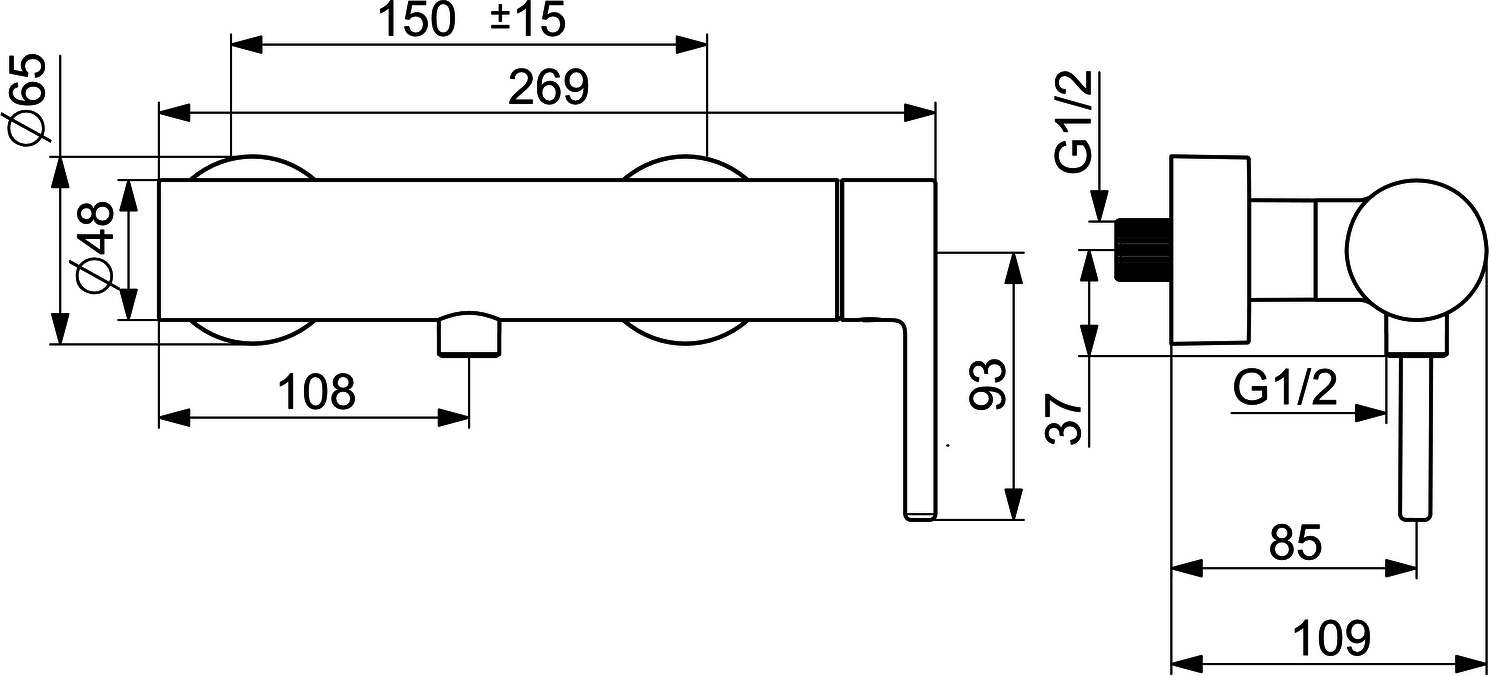 Einhand-Duscharmatur „Vantis Style“ in Stahl gebürstet Einhand-Duscharmatur „Vantis Style“ in Stahl gebürstet