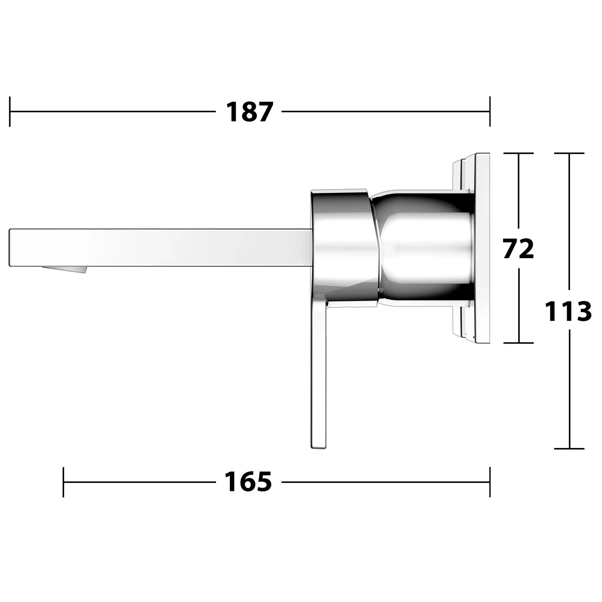 EHM-WT-Mischer Edition 11 51116, UP, Ausladung 165 mm, verchromt