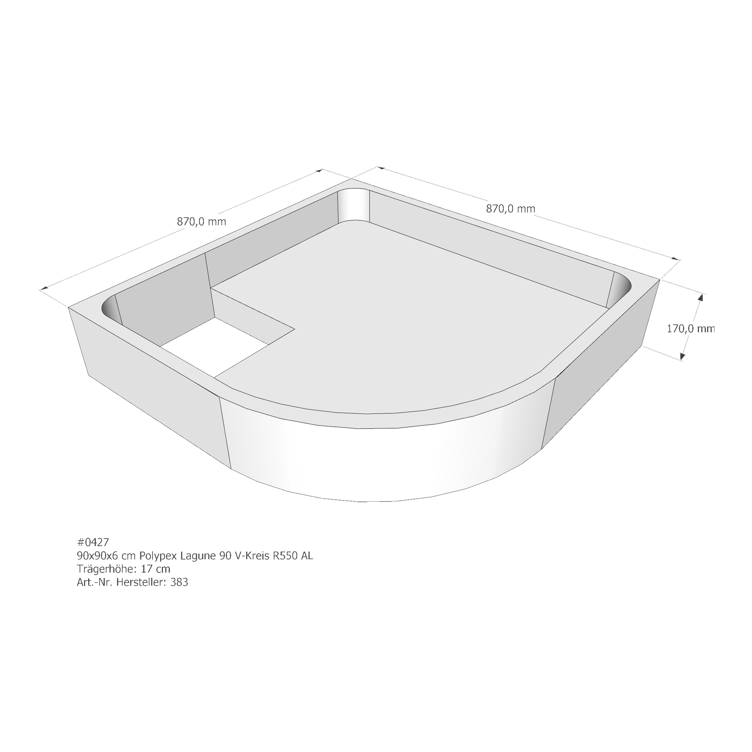 Duschwannenträger für Polypex Lagune 90 90 × 90 × 6 cm