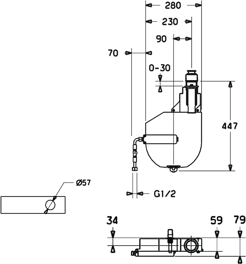 Hansa Rollbox für Schlauch Hansa 5306, Wannenrandmontage