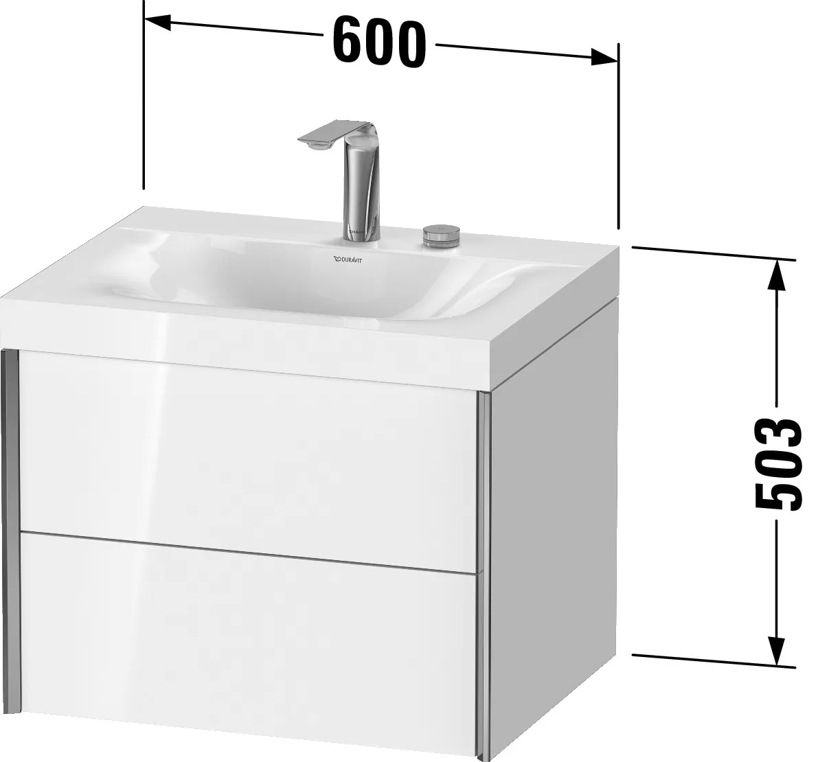 Duravit Waschtischunterschrank wandhängend „XViu“ 60 × 50,3 × 48 cm in Amerikanischer Nussbaum