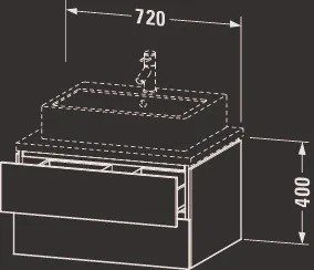 Duravit Waschtischunterschrank wandhängend „L-Cube“ 72 × 40 × 54,7 cm Graphit Matt