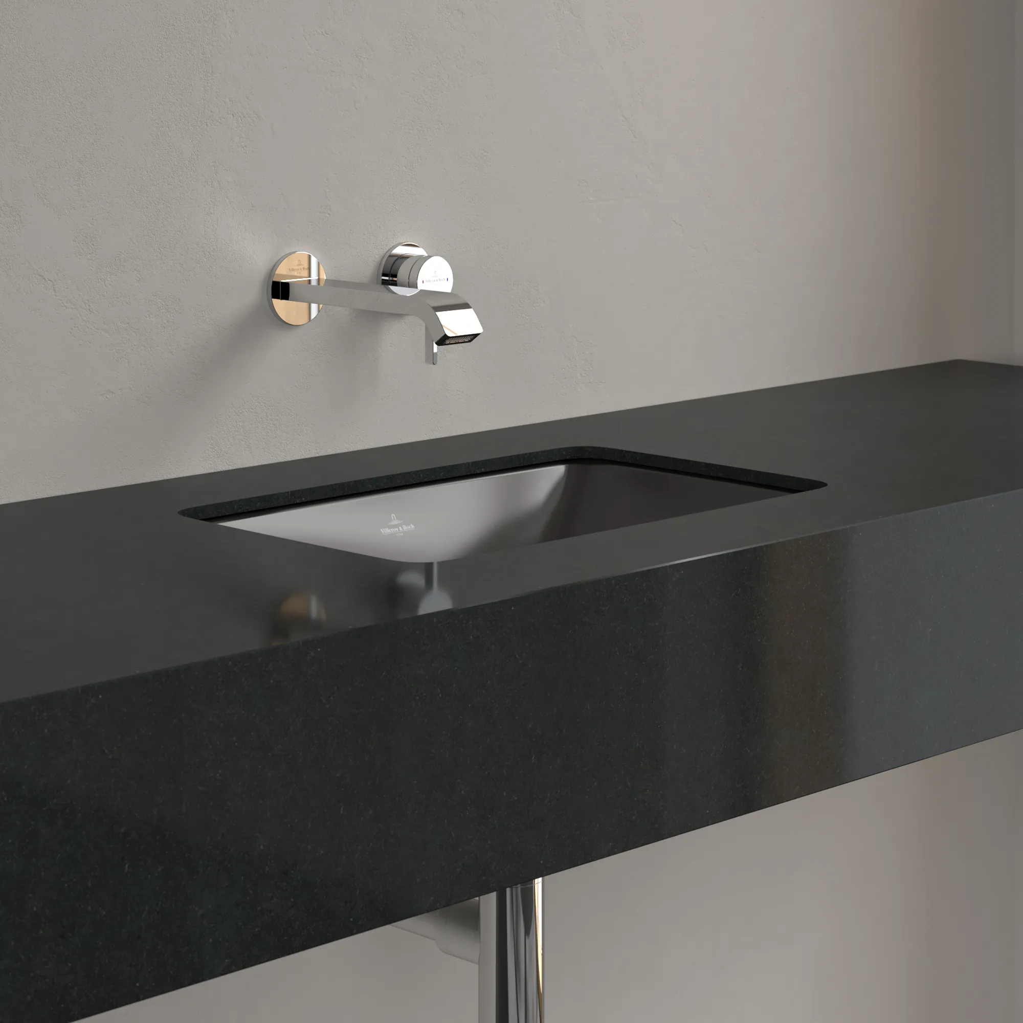Villeroy & Boch Unterbauwaschbecken Loop & Friends Pure Black CeramicPlus 450x280x170mm mit Überlauf