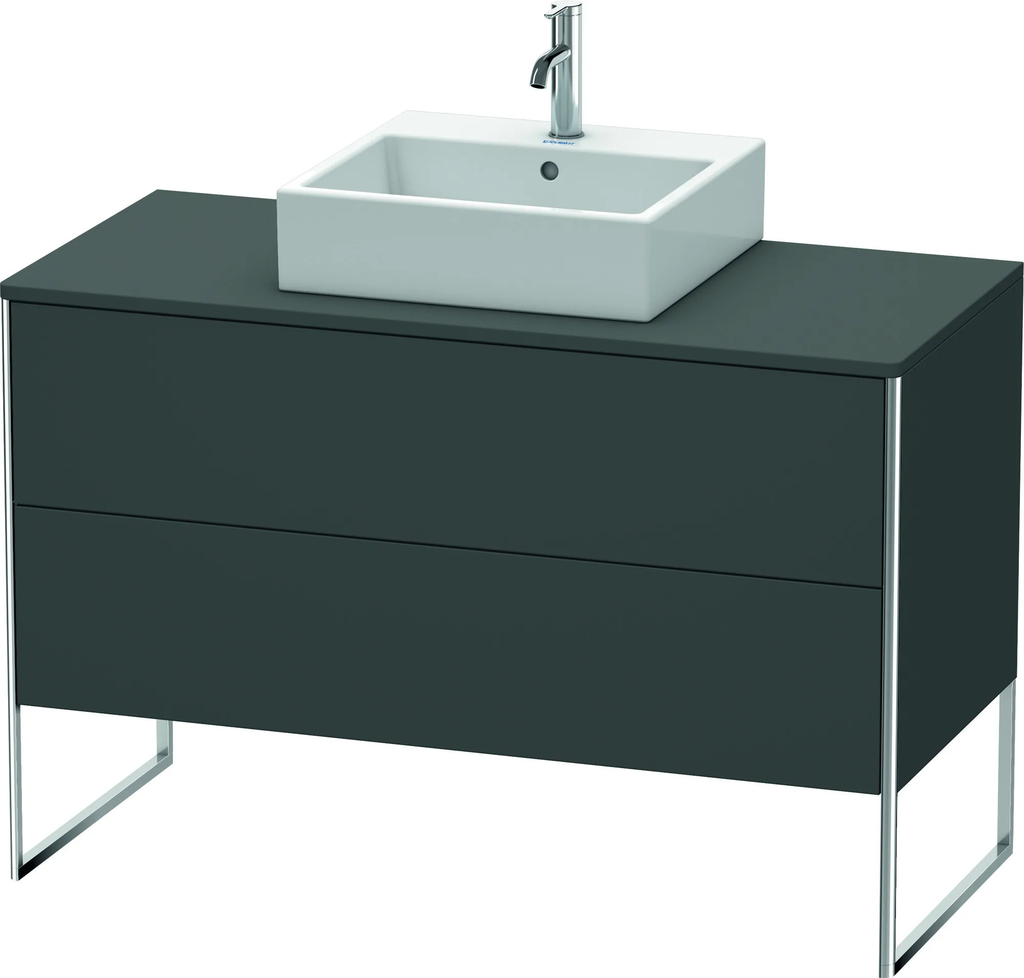 Duravit Waschtischunterschrank bodenstehend „XSquare“ 120 × 77,8 × 54,8 cm Graphit Matt