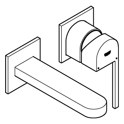 2-Loch-Waschtischbatterie Plus 29303_3, Wandmontage, Fertigmontageset für 23200, Ausladung 147 mm, chrom 2-Loch-Waschtischbatterie Plus 29303_3, Wandmontage, Fertigmontageset für 23200, Ausladung 147 mm, chrom