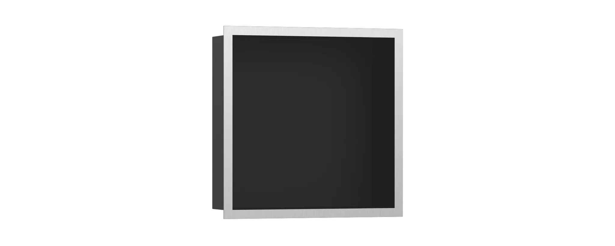 Hansgrohe XtraStoris Individual Wandnische Mattschwarz mit Designrahmen, Edelstahl gebürstet, 300x300x100mm Hansgrohe XtraStoris Individual Wandnische Mattschwarz mit Designrahmen, Edelstahl gebürstet, 300x300x100mm