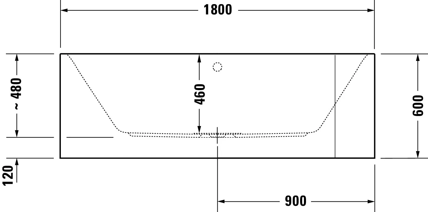 Duravit Badewanne „Happy D.2 Plus“ vorwand rechteck 180 × 80 cm, links