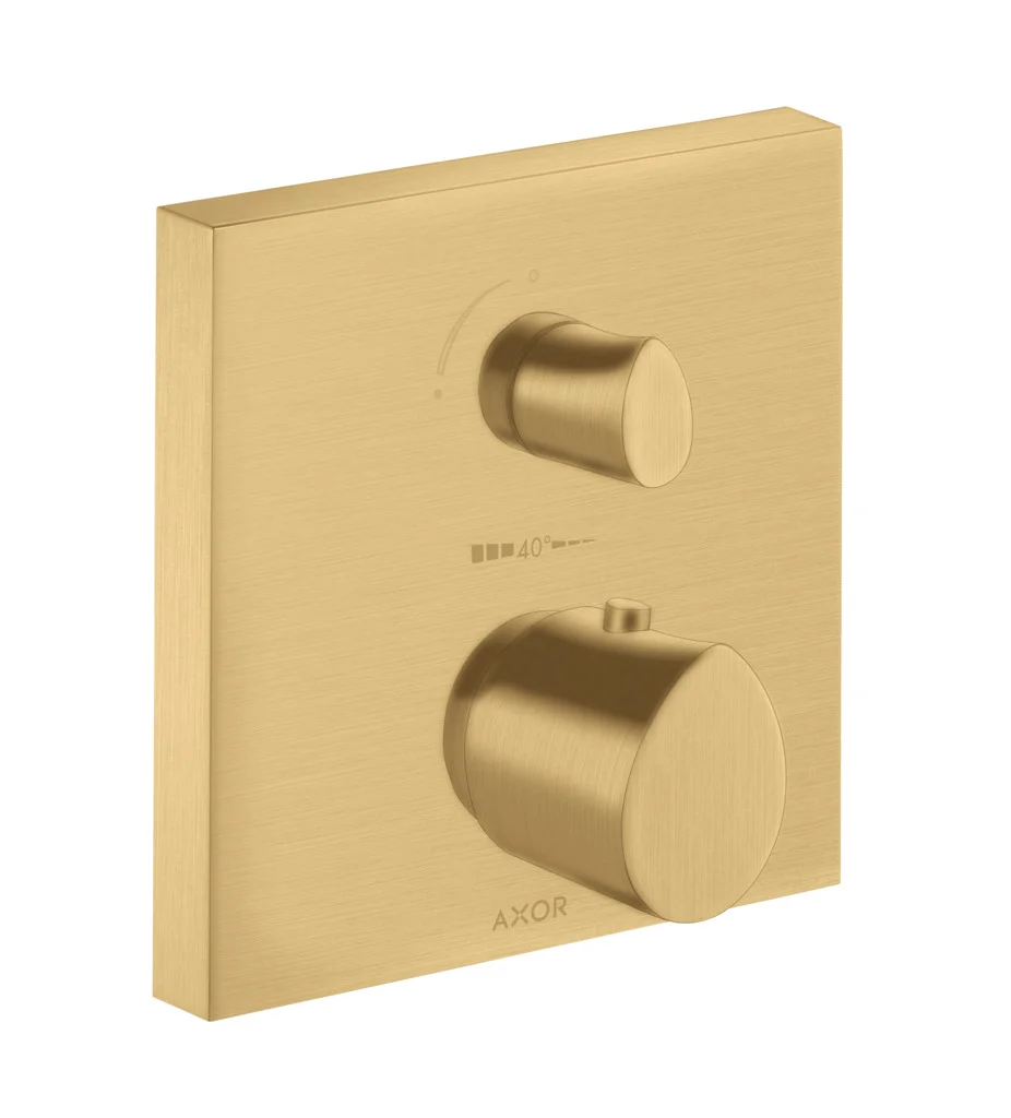 Hansgrohe AXOR Starck Organic Thermostat Unterputz mit Ab- und Umstellventil, Brushed Gold Optic, 2 Verbraucher, max. Durchflussmenge 29 l/min, einstellbare Temperaturbegrenzung, Rückflussverhinderer, Schalldämpfer