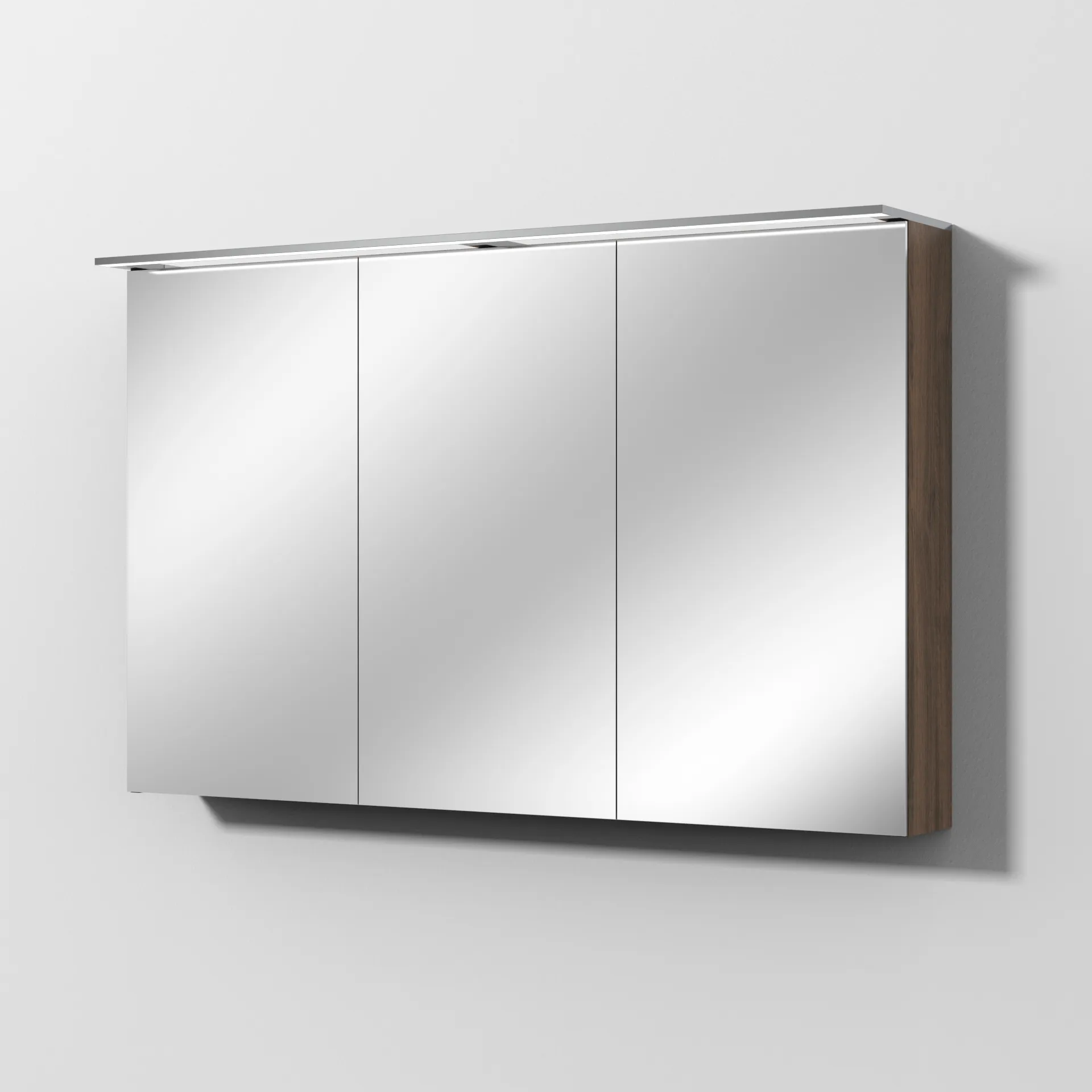 Sanipa Wandvorbau Spiegelschrank „Malte“ 1200 × 750 × 149 mm Anschlag rechts, rechts in Eiche Arizona, Anschlag rechts
