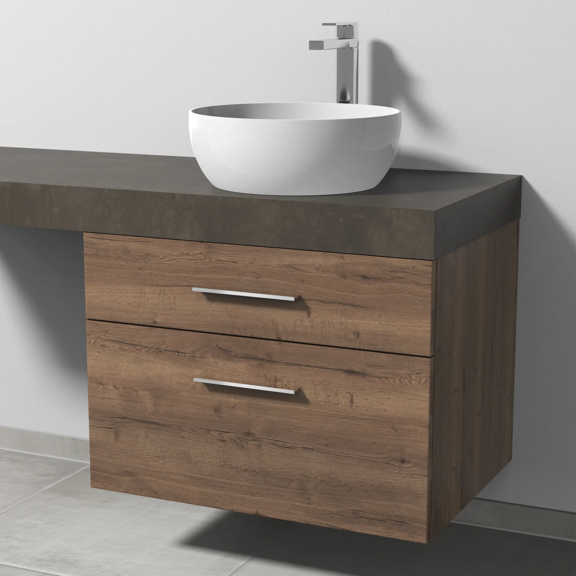 Sanipa Waschtischunterschrank „2morrow“ 700 × 510 × 520 mm in Eiche Tabak