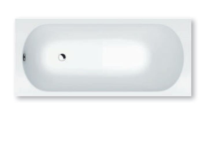 repaBAD Badewanne „Pod Mono“ 160 × 70 cm, Fußablauf in Weiß