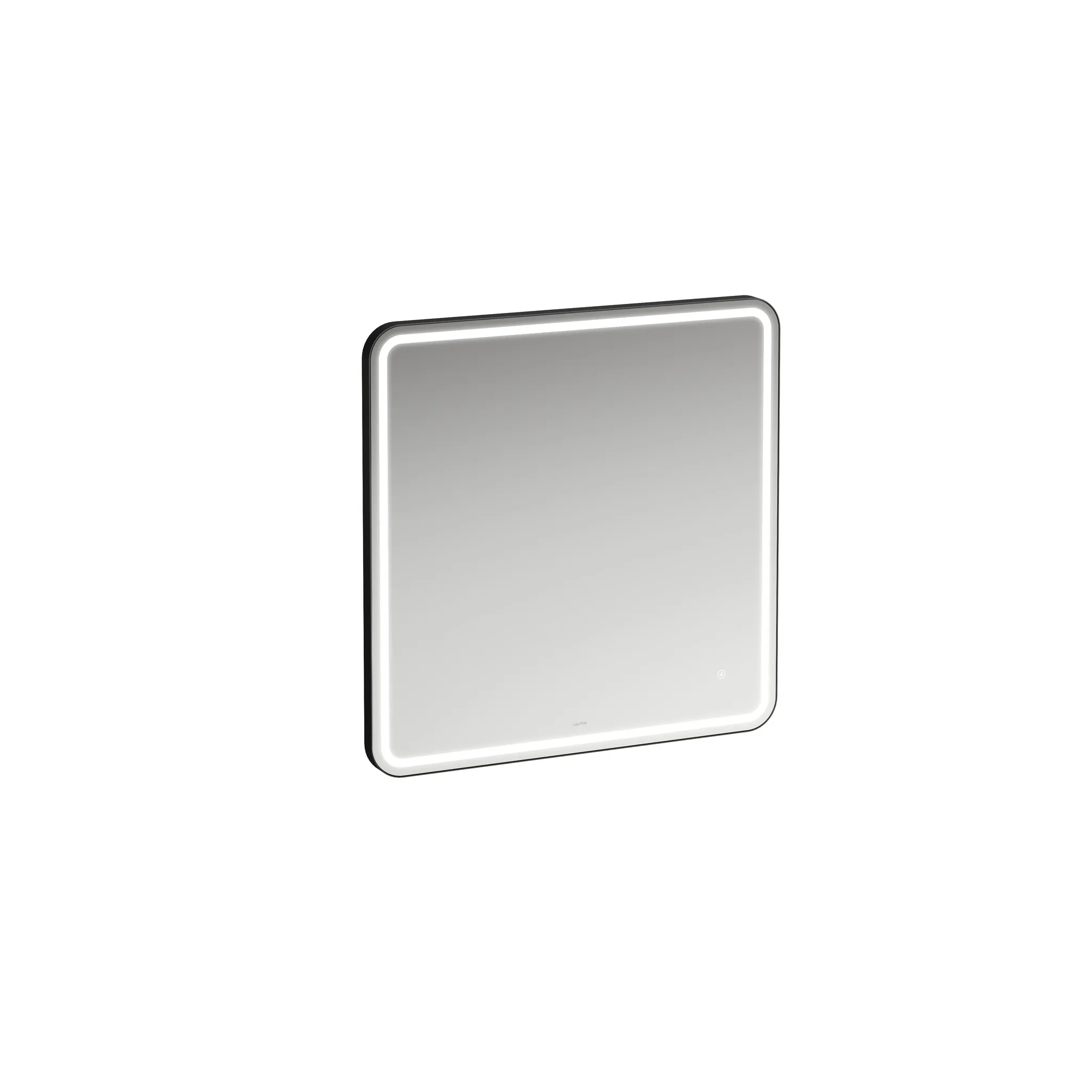 Base 2.0 Spiegel 44438.1, quadr. LED Bel.,1 Sensorsch., 800x800 schw.m