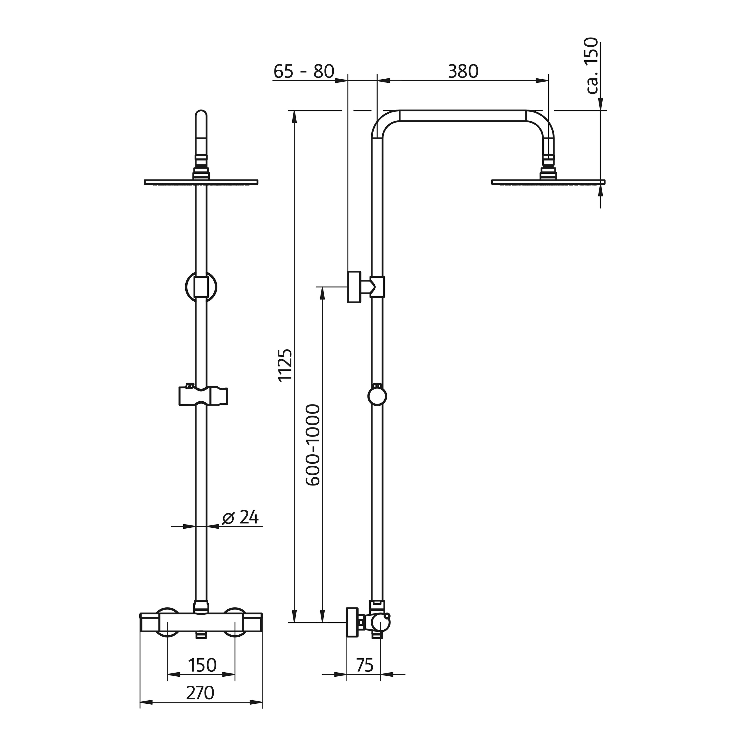 HSK Shower-Set Duschthermostat mit Sicherheitsthermostat-Armatur „RS 100“ in chrom HSK Shower-Set Duschthermostat mit Sicherheitsthermostat-Armatur „RS 100“ in chrom