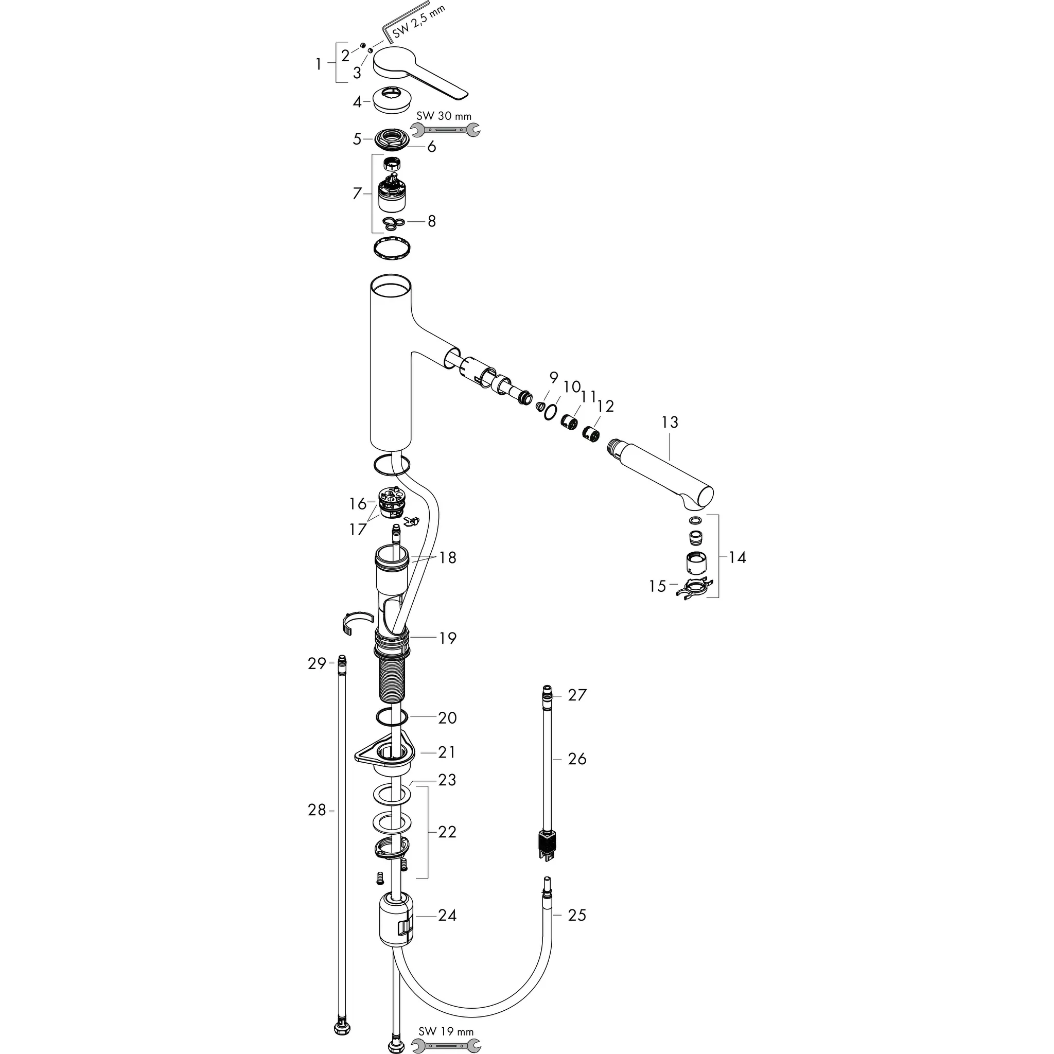 Spültischmischer „hansgrohe Mischer“ in Chrom