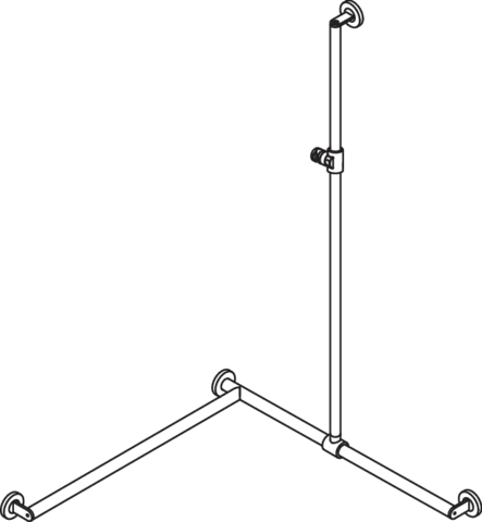 Duschhdl.,d:32/32,li,A1=1250mm, W1/2=800mm, chrom signalweiß Duschhdl.,d:32/32,li,A1=1250mm, W1/2=800mm, chrom signalweiß