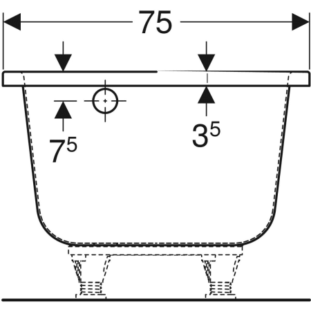 Geberit fünfeck Badewanne „Renova Comprimo“ 160 × 75 cm