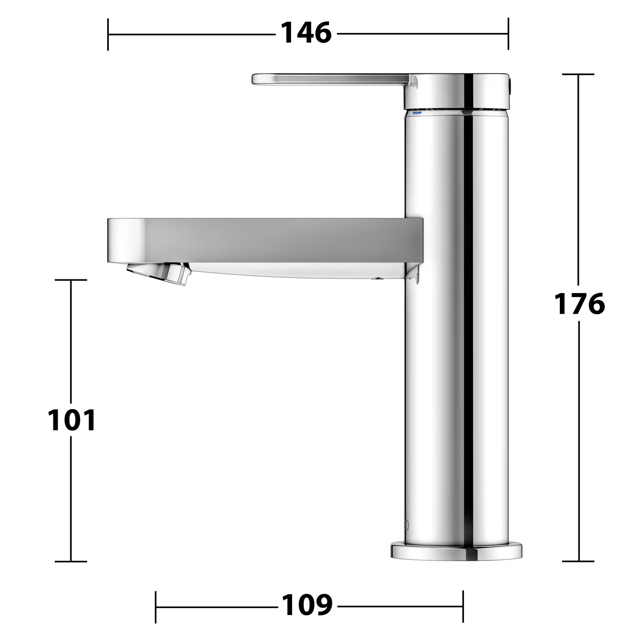 KEUCO IXMO Einhebel-Waschtischmischer 100 IXMO Flat ohne Zugstangen-Ablaufgarnitur IXMO Flat, Rosette rund verchromt