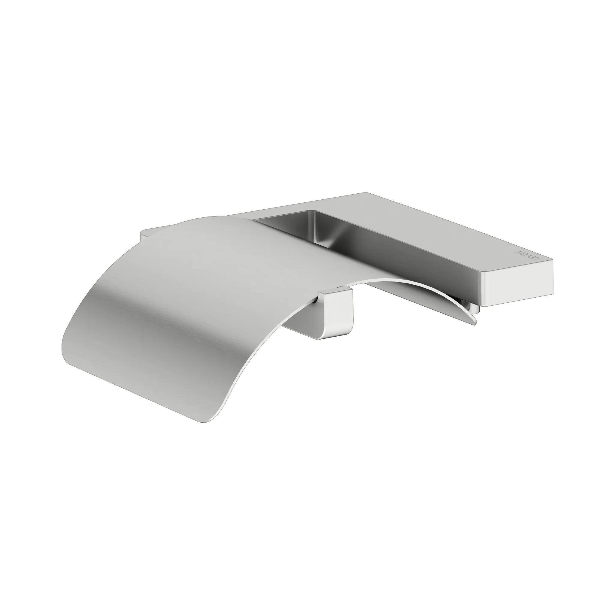 KEUCO COLLECTION MOLL Toilettenpapierhalter mit Deckel, starr, offene Form, Rollenbremse, Rollenbreite bis 100 mm, verdeckte Befestigung, Edelstahl-finish