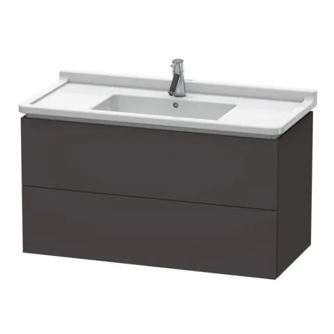 Duravit Waschtischunterschrank wandhängend „L-Cube“ 102 × 55,8 × 46,9 cm Graphit Supermatt