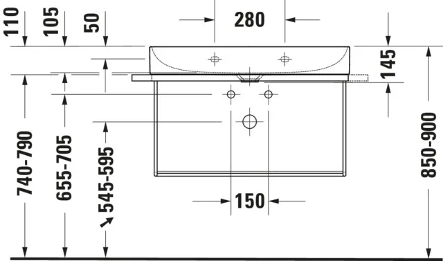 Wandwaschtisch „DuraSquare“, ohne Überlauf, Hahnlochposition mittig Wandwaschtisch „DuraSquare“, ohne Überlauf, Hahnlochposition mittig