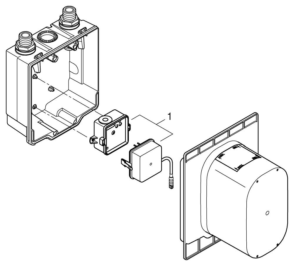 Unterputz-Einbaukasten Eurosmart CE 36339_1, mit Mischung, passend zu IR-Fertigmontagesets, mit Dichtmanschette, für normgerechte Wanddurchführung bei Wassereinwirkung nach DIN 18534:2017