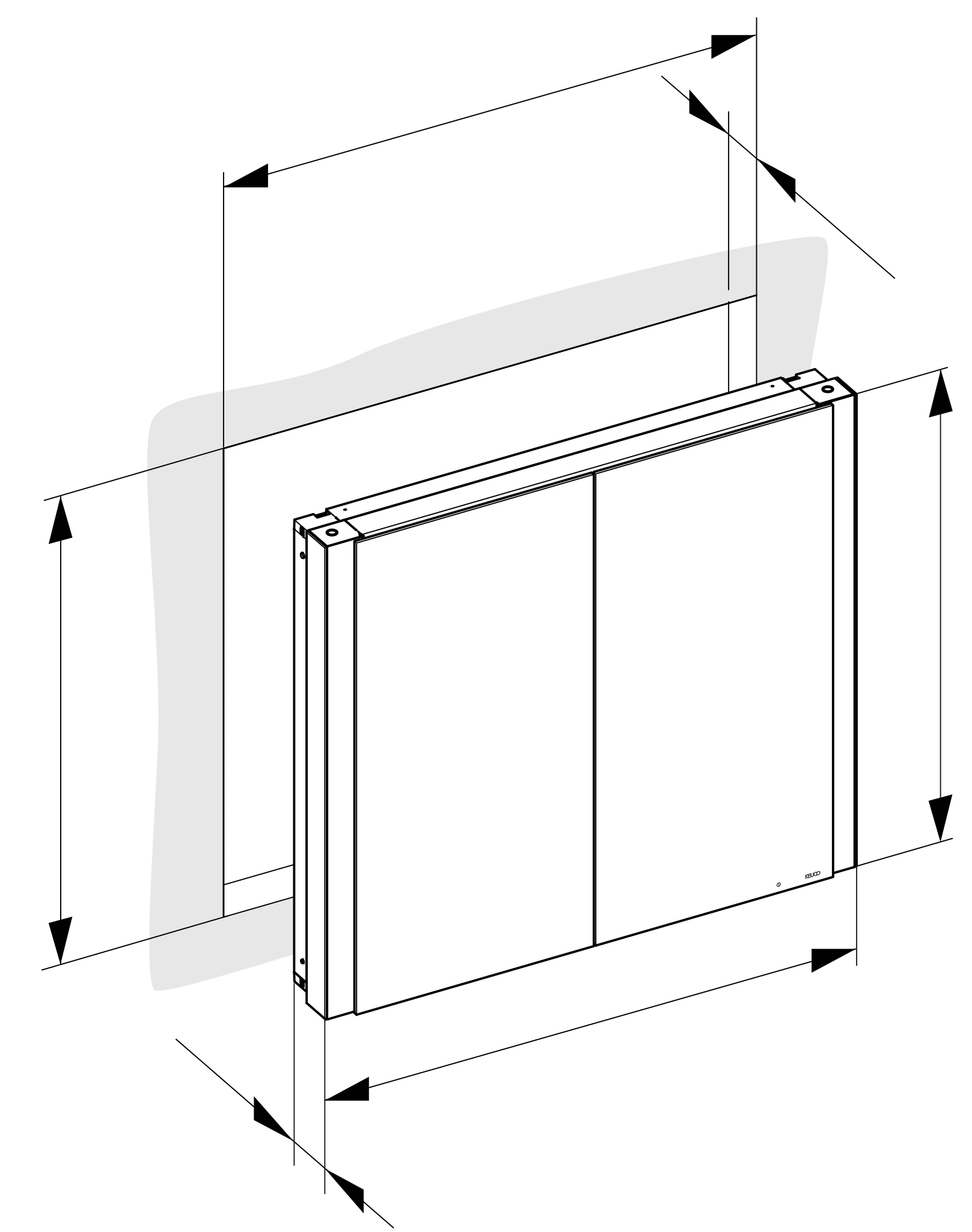 KEUCO Wandeinbau Spiegelschrank „Somaris“ Schwarz (matt), Unterputz, ohne Spiegelheizung 800 × 710 × 115 mm KEUCO Wandeinbau Spiegelschrank „Somaris“ Schwarz (matt), Unterputz, ohne Spiegelheizung 800 × 710 × 115 mm