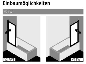 Kermi Badewannenabtrennung Pendelflügel „VARIO 2000“ in Glas Kerolan Perl, Profile Silber Mattglanz, BV: 651 - 667 mm H: 1400 mm