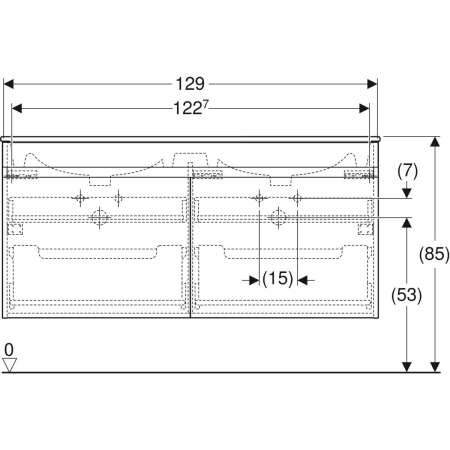 Geberit Waschtischunterschrank „Renova Plan“ weiß / lackiert hochglänzend