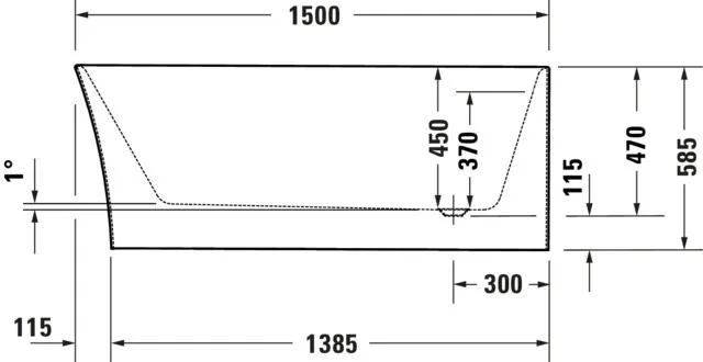 Duravit Badewanne „DuraSenja“ vorwand oval 1500 × 750 mm, rechts in Weiß Duravit Badewanne „DuraSenja“ vorwand oval 1500 × 750 mm, rechts in Weiß