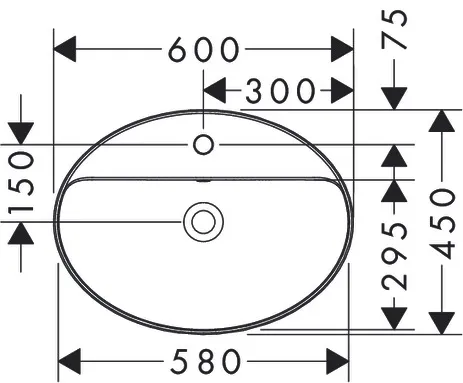 Xuniva D Aufsatzwaschtisch 600/450 mit Hahnloch und Überlauf Weiß Xuniva D Aufsatzwaschtisch 600/450 mit Hahnloch und Überlauf Weiß