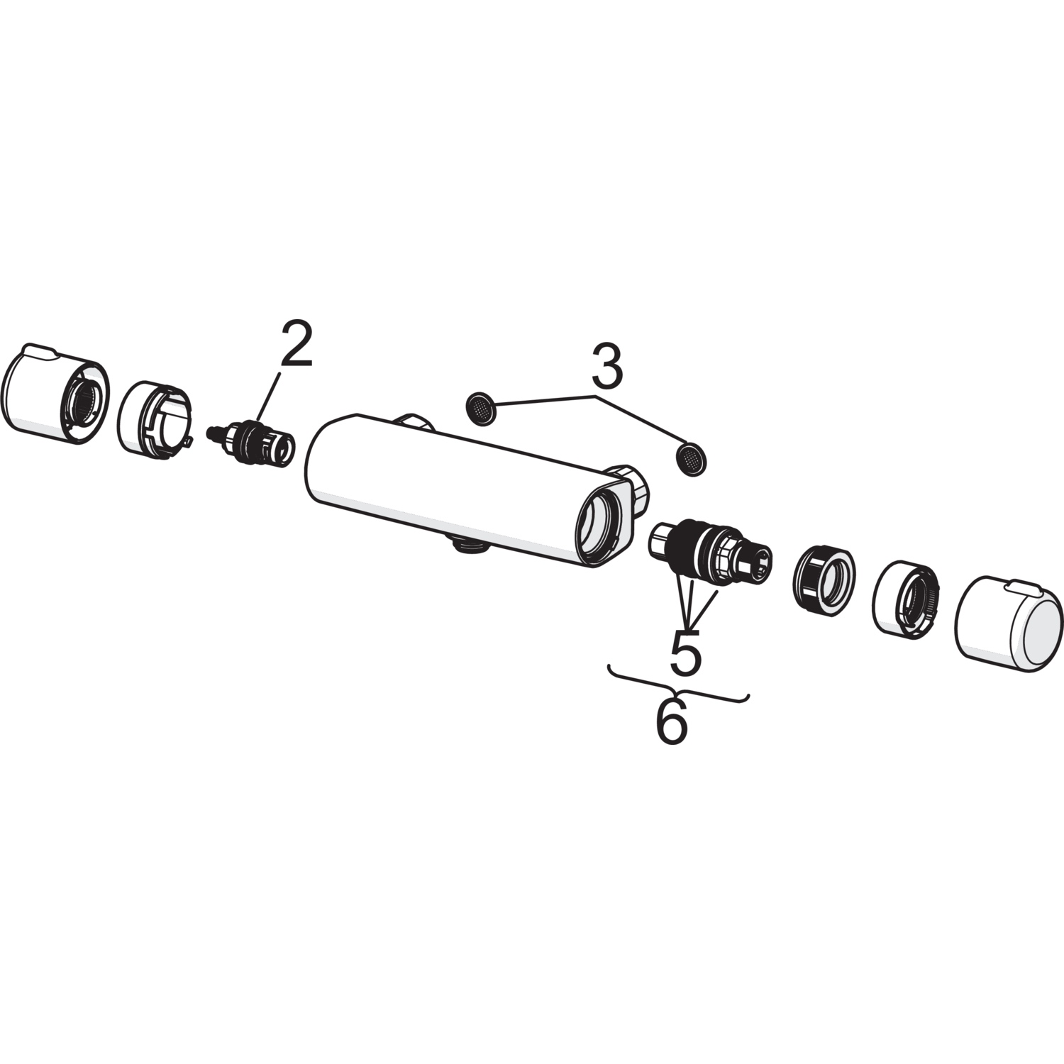 Zweihand-Duscharmatur „Micra“ in Matt-Schwarz Zweihand-Duscharmatur „Micra“ in Matt-Schwarz