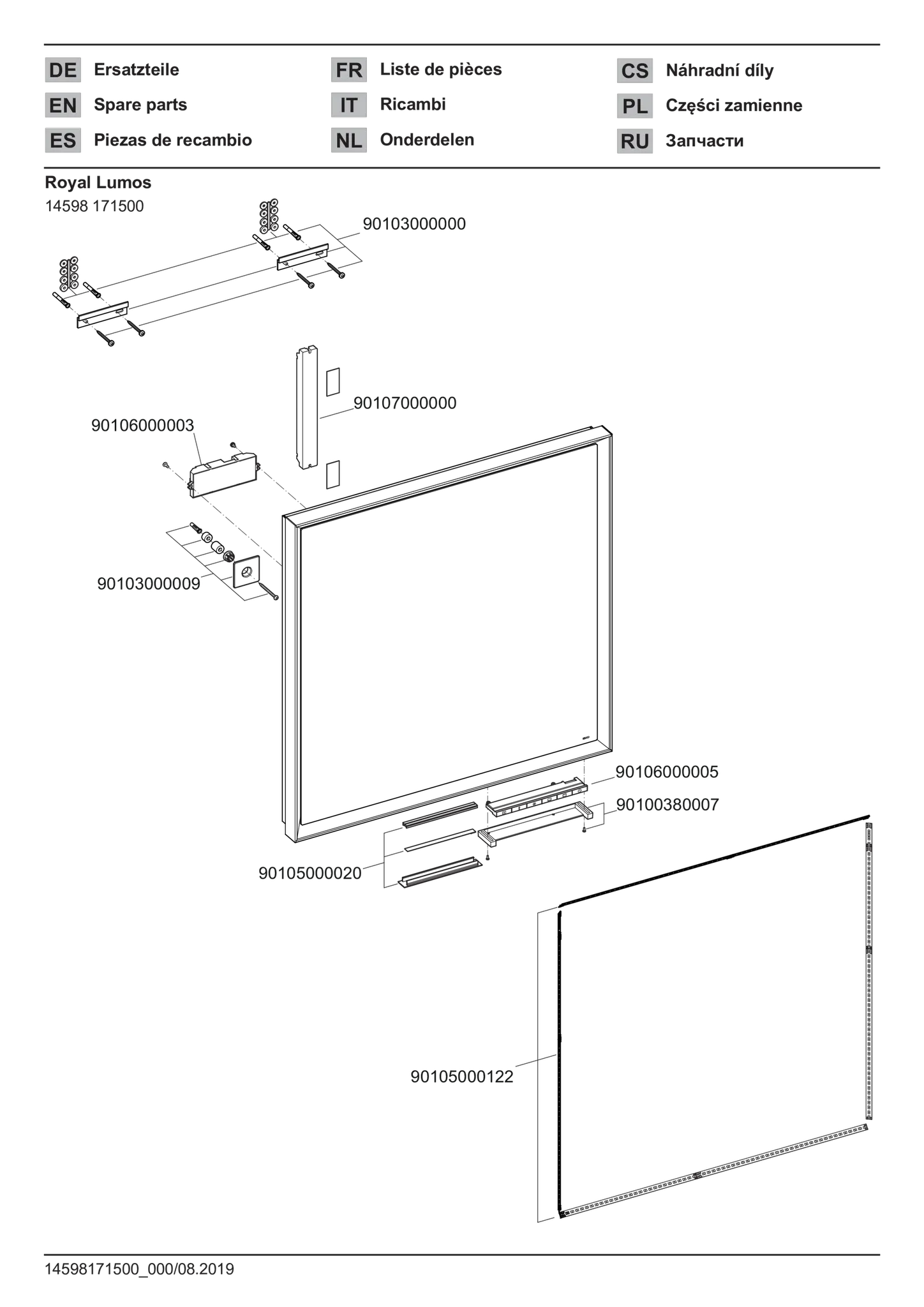 KEUCO Spiegel „Royal Lumos“ in Silber (eloxiert), mit Spiegelheizung 650 × 650 mm